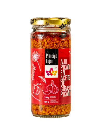 Ajo Picado con hierbas en aceite de Girasol Picante Príncipe Lujan